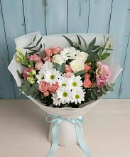 Букет цветов из:  Розы, Лизиантусы и Хризантемы #REPLACE_PRED# Розовке