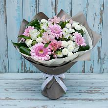 Букет цветов из:  Герберы, Альстромерии и Хризантемы в Розовке