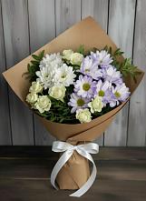 Букет цветов из:  Хризантемы и Розы в Розовке