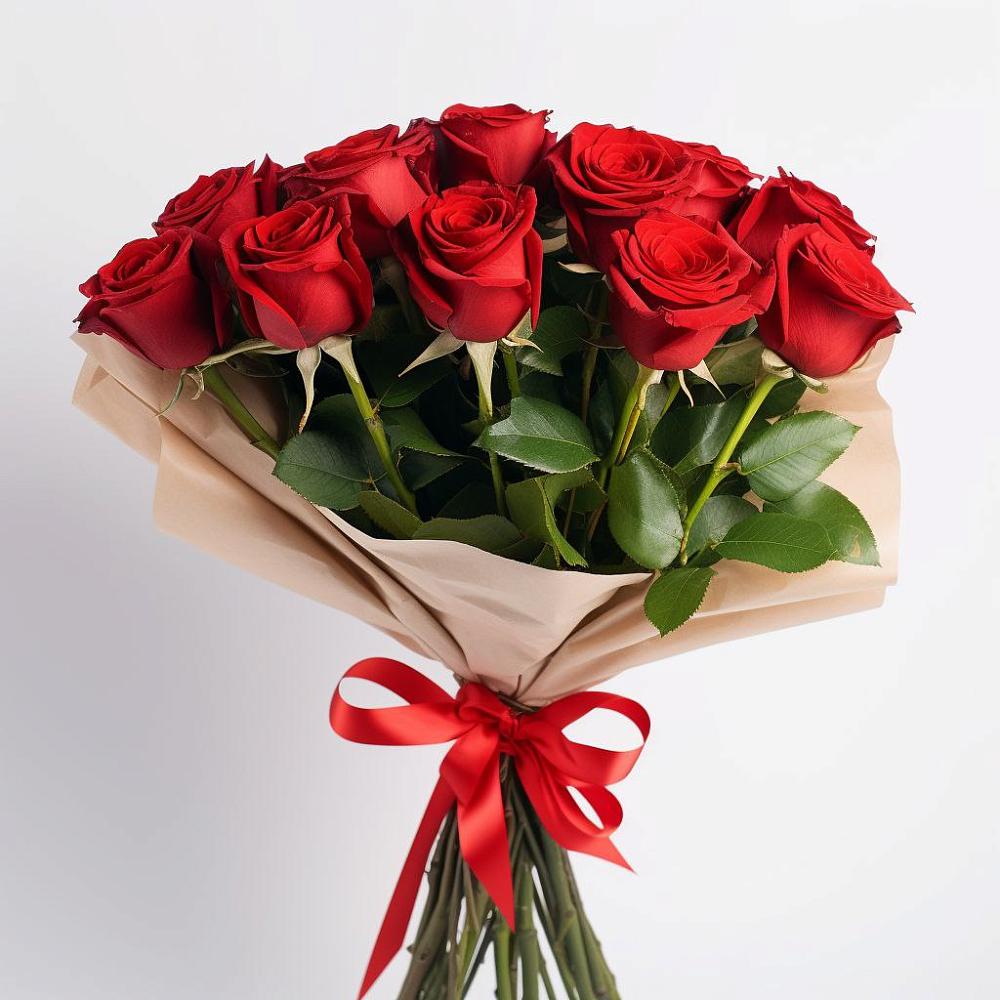 Букет 11 Красных роз Эдлесс Лав в Розовке